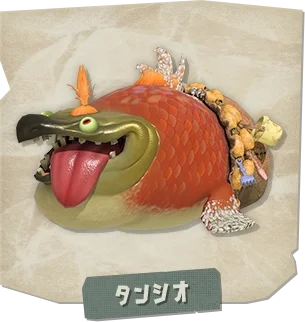《斯普拉遁 塗擊隊》巨大鮭魚 Salty Tongue（岩蛇魚，暫譯，日文名タンシオ）官方卡牌圖